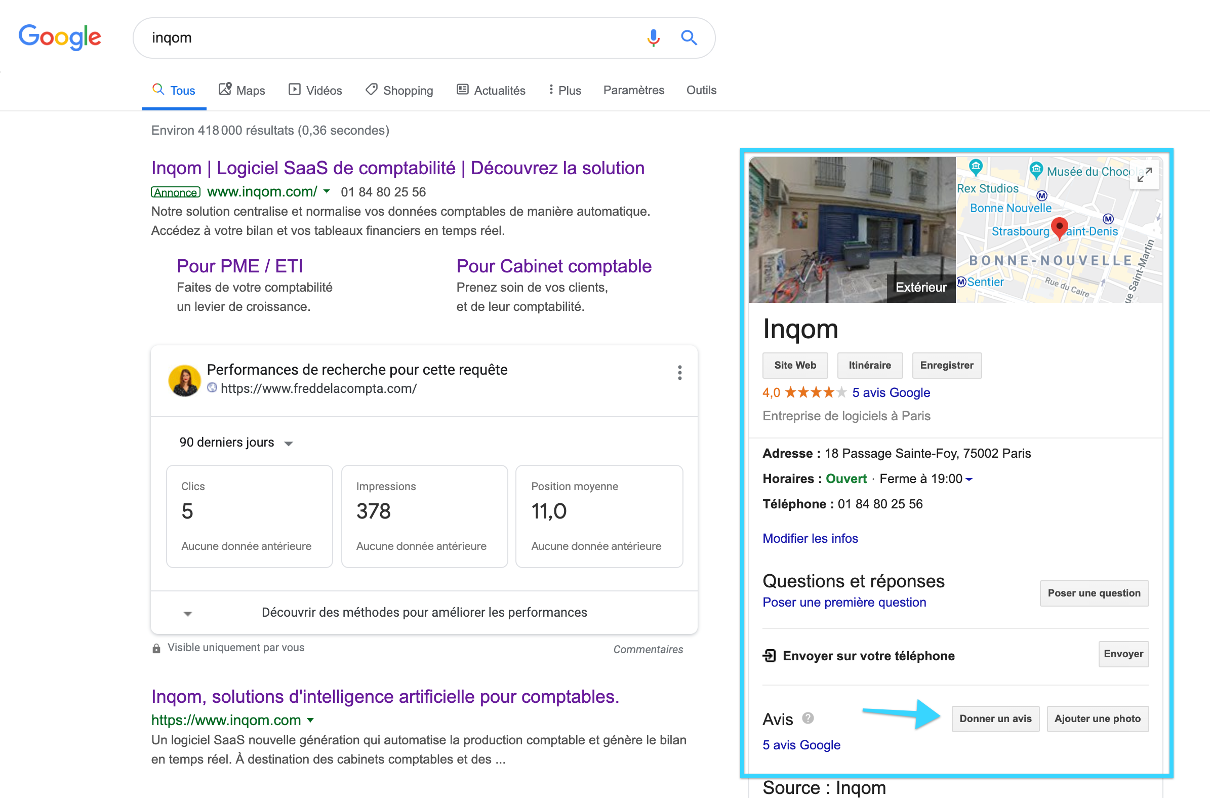Poster un avis Google